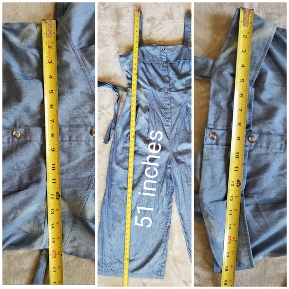 Flying‎ Tomato A. Calin Chambray Strappy Jumpsuit. - Picture 5 of 13